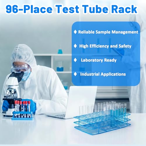 Test Tube Holder Rack, 96-Place Stainless Steel Wire, 13-20 mm
