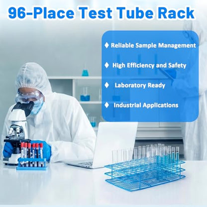 Test Tube Holder Rack, 96-Place Stainless Steel Wire, 13-20 mm