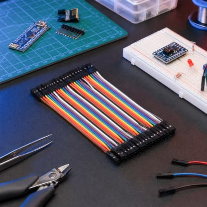 40 Pin Breadboard Jumper Wires Female to Female Compatible for Electronic Breadboard Projects 4.3 inch