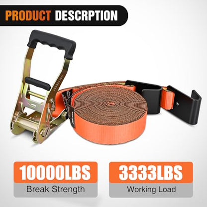 Nilight Flat Hook Ratchet Straps 10 Pack 2 in x 30 Ft Orange - color: 10Pcs 2in x 30ft Flat Hook Straps