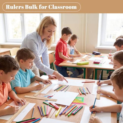80 Pack Wooden Rulers, 12 Inch/30 cm, Double-Sided for Classroom
