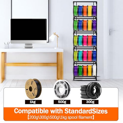 8-Tier 3D Printer Filament Storage Rack – Heavy-Duty Metal Spool Holder