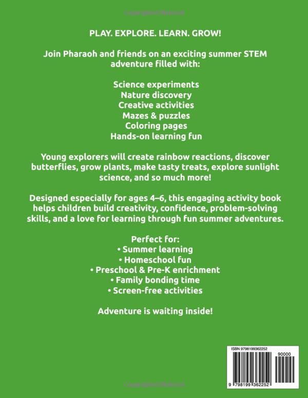 EduKids STEM Summer Adventure: Summer STEM Activity & Learning Book for Ages 4–6 Featuring Science Experiments, Nature Activities, Mazes, Coloring Pages, and Creative Fun