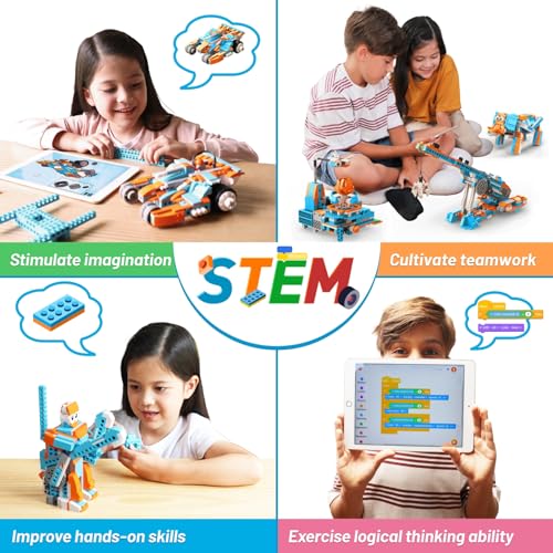 Apitor Robot S Robot Building Kit, 10 in 1 Programmable APP RC Airplane Robotics Coding Kit, Includes Large Storage Organizer with Sorting Plate, Birthday Gifts for Boys Girls Aged 7-12 (389 Pcs) - style: Robot S(Storage)