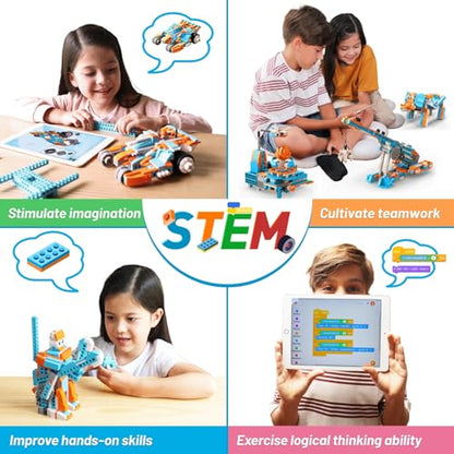 Apitor Robot S Robot Building Kit, 10 in 1 Programmable APP RC Airplane Robotics Coding Kit, Includes Large Storage Organizer with Sorting Plate, Birthday Gifts for Boys Girls Aged 7-12 (389 Pcs) - style: Robot S(Storage)