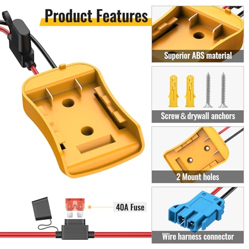 Kzreect Battery Adapter Converter Compatible with Dewalt 20V Battery - size: Compatible with Peg-Perego Connector