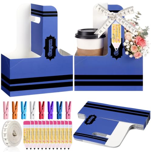Reallnaive 12 Set Back to School Gifts 2 Cup Drink Carrier,Crayon - style: Crayon