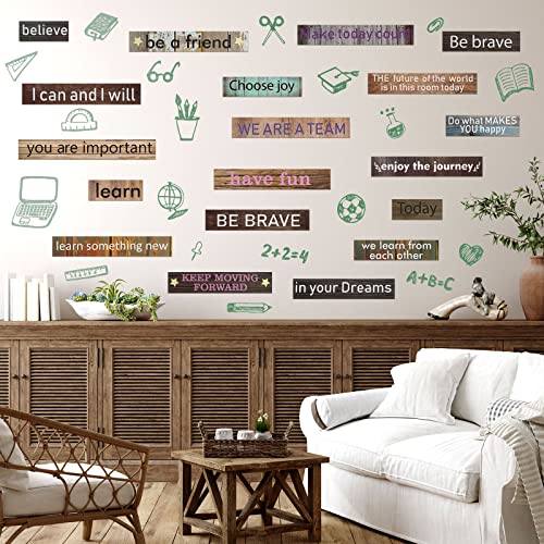 Hotop 42 Pcs Growth Mindset Inspirational Posters Banners Motivational Posters for Classroom Bulletin Board Decor Home Classroom Motivational Gallery Teacher Door Signs(Farmhouse Style) - style: Farmhouse Style