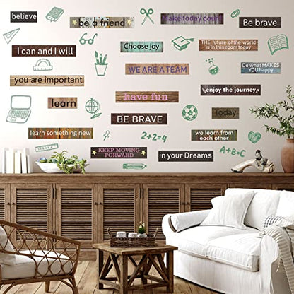 Hotop 42 Pcs Growth Mindset Inspirational Posters Banners Motivational Posters for Classroom Bulletin Board Decor Home Classroom Motivational Gallery Teacher Door Signs(Farmhouse Style) - style: Farmhouse Style