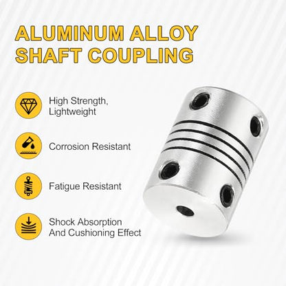 uxcell 4Pcs Flexible Couplings 3mm to 3mm Aluminum Alloy Joint Connector - size: 3mm to 3mm, style: D15 x L20mm