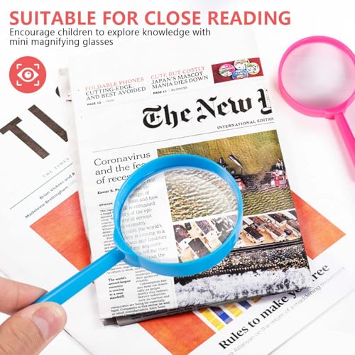 SenseYo 10 PCS Mini Magnifying Glass for Kids, 5X Small Kid Magnifier for Hobbies and Science