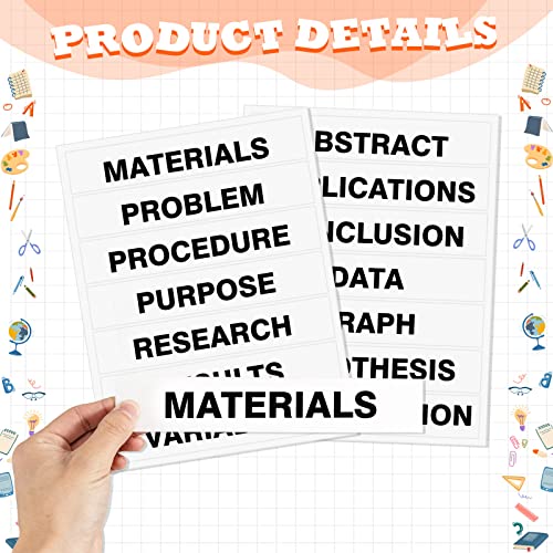 Lewtemi 14 Sheets Science Fair Board Supplies Self Adhesive Presentation Subtitles 2 Sheets Edge Self Adhesive Paper Poster Board Letters Presentation Paper for School Office Supplies(Black) - color: Black