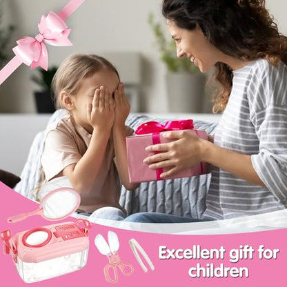 Biubee Bug Catcher for Kids, Bug Catching Kit Gifts with Butterfly Net Toys - color: Pink