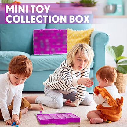 Juexica 2 Pcs 48 Grid Plastic Bead Storage Organizer Box, Purple - color: Purple