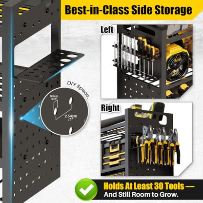 Large 49'' Wide Power Tool Organizer Wall Mount, 4-Tier - size: 49''Width (LARGE)