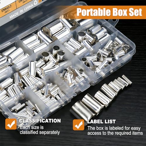 mankk 166PCS Wire Ferrules Kit,Silver Plated Copper Crimp Terminal - color: 166PCS