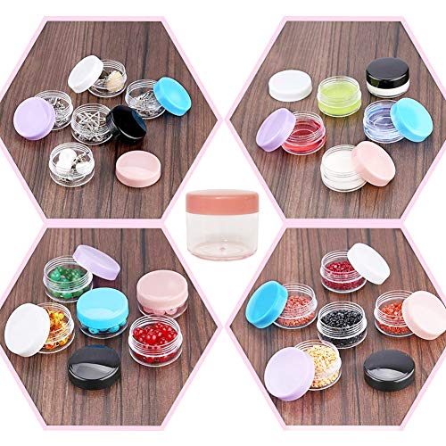 20pcs 20ml Mini Travel Makeup Jars with Pink Lids for Cosmetics - color: 20pack 20ml Pink