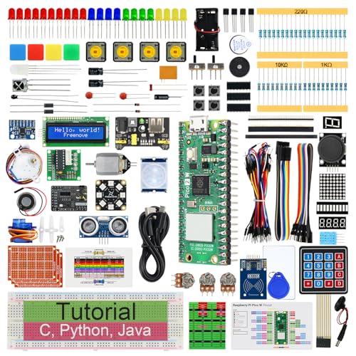 Freenove Ultimate Starter Kit for Raspberry Pi Pico 2 W (Included), Dual Arm Cortex-M33 and Dual Hazard3 RISC-V Microcontroller, 767-Page Detailed Tutorial, 224 Items, 119 Projects, Python C Java Code - color: with Raspberry Pi Pico 2 W