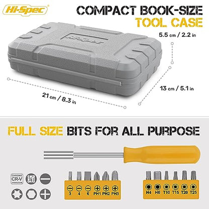 Hi-Spec Small Tool Kit Compact Set for Home and Office DIY, Yellow - color: Pale Yellow