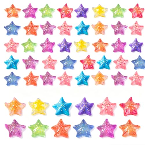 60Pcs Mini Resin Starfish Figurines Tiny Sea Shell Star Figure for Crafts - color: 60 Starfish - 12 Styles