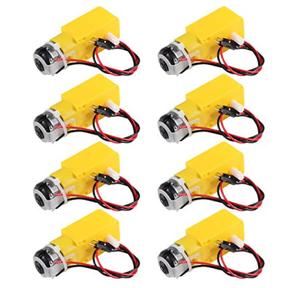 8pcs TT Motor Dual DC 3-6V Gearbox Motor 200RPM Ratio 1:48 Shaft Motor with 2.54mm Wire for Arduino DIY Smart Car Robot