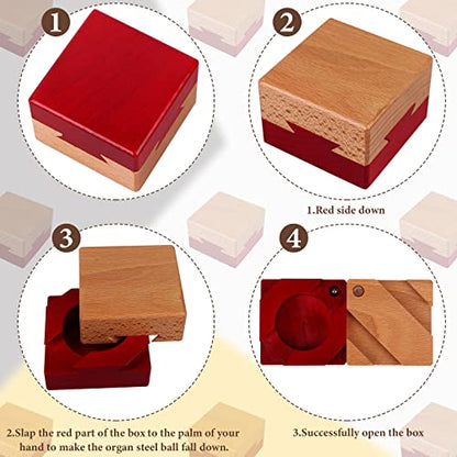 Puzzle Box 6 Pack Wooden Secret Puzzle Box with Hidden Compartment 3D Brain Teaser Magic Drawers Secret Magic Box Wooden Box Puzzle Case Difficult Puzz-l-e-s Box Gift Card for Adults and Kids - color: 6 Pieces