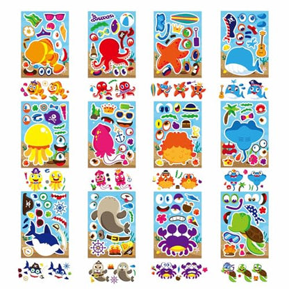 Make Your Own Sea Animals Stickers, Make a Face Stickers - style: Sea Animals
