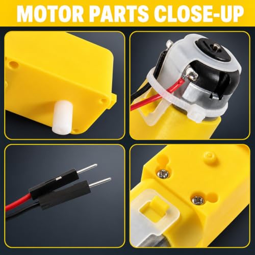 10-Pack TT Gear Motor, 3-6V DC, 200RPM, 1:48 Ratio
