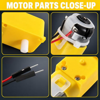 10-Pack TT Gear Motor, 3-6V DC, 200RPM, 1:48 Ratio