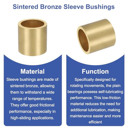 uxcell 50Pcs Sleeve Bearings, 4mm Bore x 6mm OD x 6mm Length, Self-Lubricating Sintered Bronze Bushings - size: 4mm Bore x 6mm OD x 6mm Length