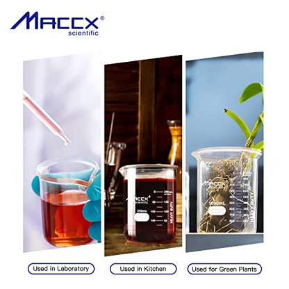5.07oz(150ml) New Upgraded Glass Beakers, Heavy Duty Lab Beaker Set, 3.3 Borosilicate with Double Scale, Pack of 12, HDBK150-012 - style: Vol.150ml, Pack of 12