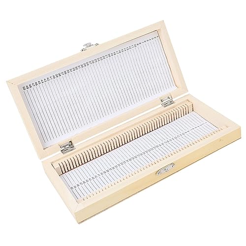 Microscope Slide Box, Wooden Slide Storage Box, Contains 50 Slides