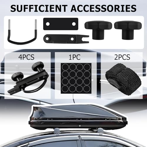 4PCS Car U-Bolt Roof Rack Mounting Brackets Kit,Sturdy Car Roof Rack Clamps Set for Securely Fastening Roofs Boxes Include Nuts/Straps/Gaskets,Practical Cars Roofs Racks Brackets Kit