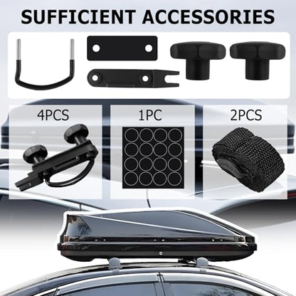 4PCS Car U-Bolt Roof Rack Mounting Brackets Kit,Sturdy Car Roof Rack Clamps Set for Securely Fastening Roofs Boxes Include Nuts/Straps/Gaskets,Practical Cars Roofs Racks Brackets Kit