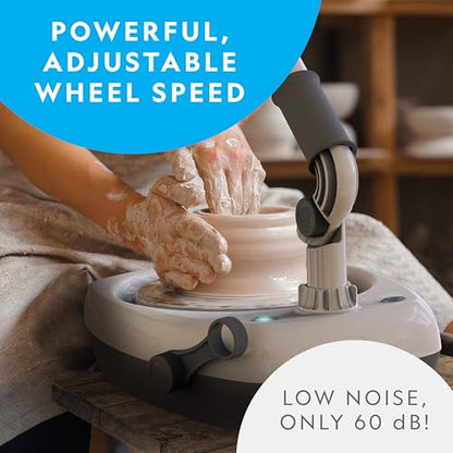 NATIONAL GEOGRAPHIC Hobby Pottery Wheel Kit - 8" Variable Speed Pottery Wheel for Adults & Teens with Innovative Arm Tool, 3 Lb Air Dry Clay & Art Supplies, Crafts for Adults, Craft Kits for Teenagers - style: Hobby Pottery Wheel