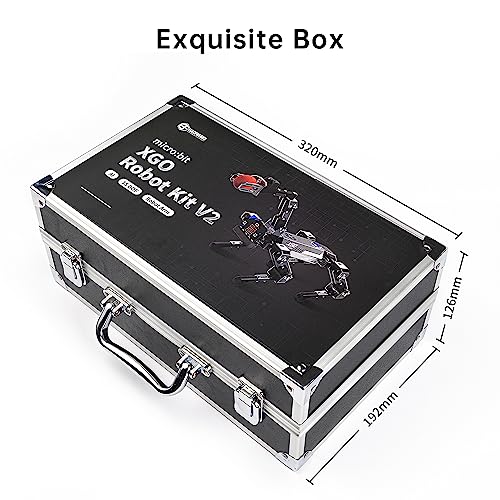 ELECFREAKS microbit Robotic Dog Xgo V2 Kit, 15 Movable Joint DIY Programmable Full Metal Bionic Robot Kit, STEM Educational Project for Open Source Hardware(Without Micro:bit)