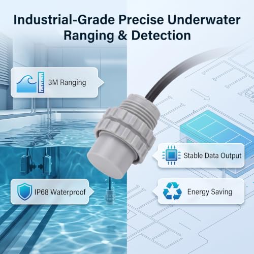 Efficient Ranging Ultrasonic Distance Sensor IP68 with Stable Output for Robot Obstacle Avoidance Parking Space Detection Underwater