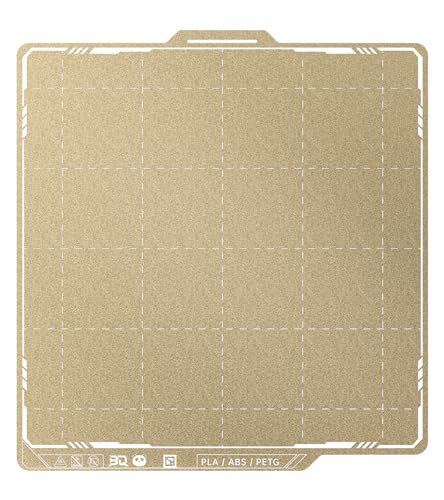BIQU PyroGrip Double Side Textured PEI Build Plate for Bambu-Lab P1P P1S P2S X2D X1C X1E A1 3D Printers 257x257mm PEI Spring Steel Flexible Sheet Print Bed Removable Surface Platform - color: Textured PEI-Gold, size: P1/P2/X1/A1/X2D