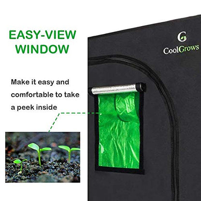 Grow Tent, 2x2 Feet Mylar Hydroponic Grow Tent with Obeservation Window and Floor Tray for Indoor Gardening Plant Growing (24"x 24"x 48") - size: 24"x24"x48"