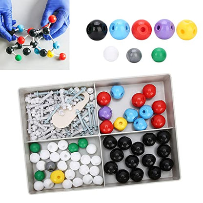 XMM 067 Molecular Model Kit Set, 54Pcs Atom Structure Ball and Stick Scale Model, Teaching Aids for Basic and Specialty Chemistry, Safe and Durable Plastic Material, Builds