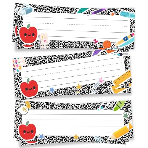 Name Tags for Classroom & Cubby | 3×9 Inches 30 Pcs - style: SMILE APPLE