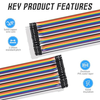 40 Pins Female to Female Flat Ribbon Cables, 100cm / 40" - size: Female to Female 40"