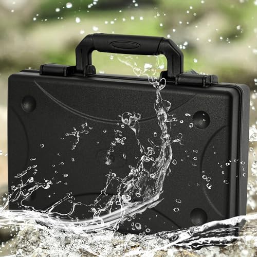 TORIBIO Hard Carrying Case with Foam,Shockproof Storage Box 13.6"x8.3"x2.5" - size: 13.6" x 8.3" x 2.5"