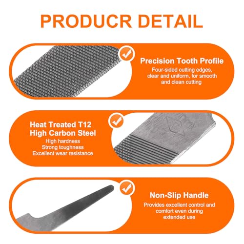 HARFINGTON Tip Medium Cut File High Carbon Steel Double Cut Teeth 10" - size: 10", style: Medium