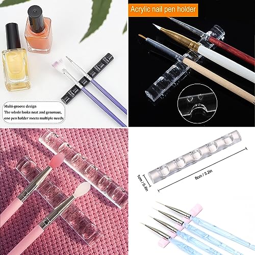 AKOAK 3 Pcs Nail Art Penholder Acrylic Makeup and Nail Brush Organizer Art and Craft Painting/Carving Brush Display Stand Can Hold 5 Individual Brushes