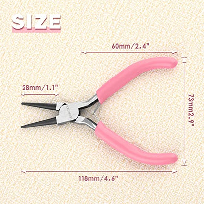 5-Inch Round Nose Pliers for Jewelry Making Wire Bending Tools Wire Looping Plier Small Needle Nose Pliers Smooth Jaws Mini Jewelry Making Supplies for Creating Bracelets Earrings Necklaces - style: Round Nose Pliers