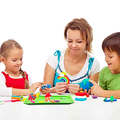 Plastic Art Trays Art and Craft Tray Plastic Tray,5 Pieces Stackable Activity Tray Crafts Organizer Tray Serving Tray Jewelry Tray for DIY Projects, Painting, Beads (12.8 x 10 x 0.7 Inches)