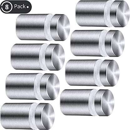 Pelopy 8 Pcs Sign Standoff Screw Wall Mounts, 1/2 X 3/4 Inch,Silver - color: Silver, size: 1/2 x 3/4 Inch