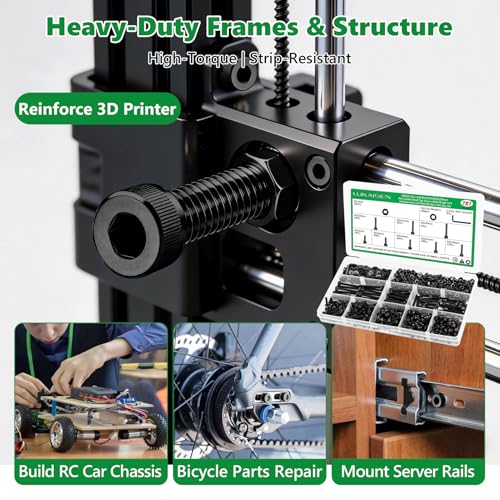 781PCS M3 Hex Socket Screw Assortment Kit,M3 X 6/8/10/12/16/20/25/30mm - size: M3 781pcs 3