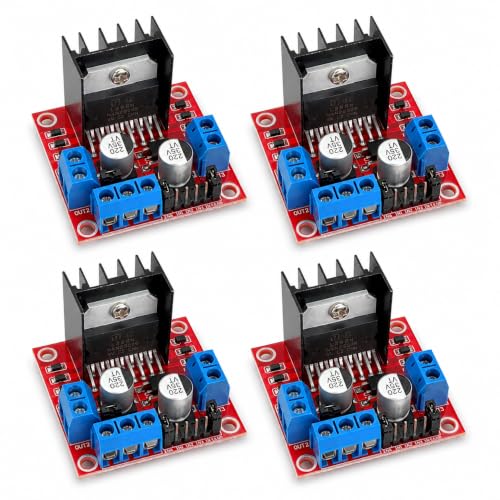4 Pack L298N Motor Driver Module, DC Dual H-Bridge Motor Controller Board for Arduino UNO R3 Mega2560 Raspberry Pi, DC Motor Driver for Smart Car Robot DIY Projects